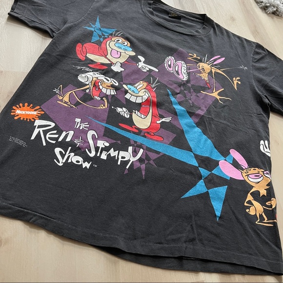 Authentic Vintage Ren & Stimpy All Over Print T-Shirt Sz XL  Perfect condition - Picture 3 of 10